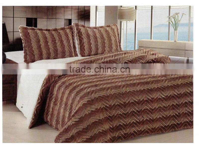 new faux fur match velvet soft quilt with filling for european market