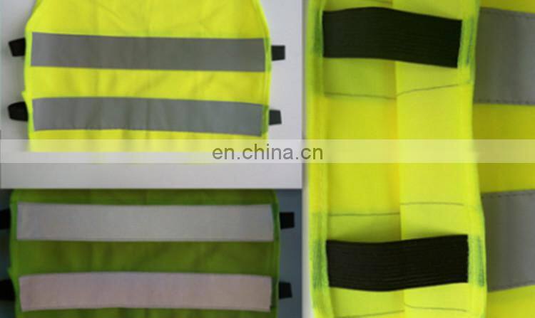 Security roadway safety clothing high quality EU standard Logo design eco-friendly breathable fabric hi-vi kid vests fluo yellow