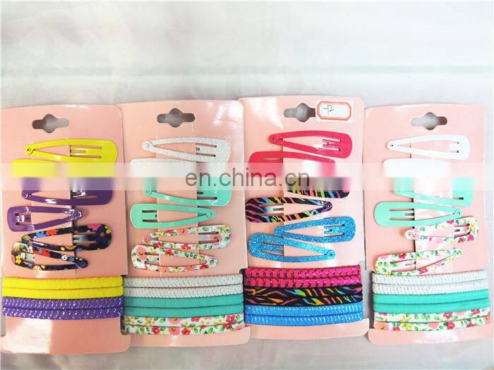 Hot Sale Printed elastic pony kids hair accessories set