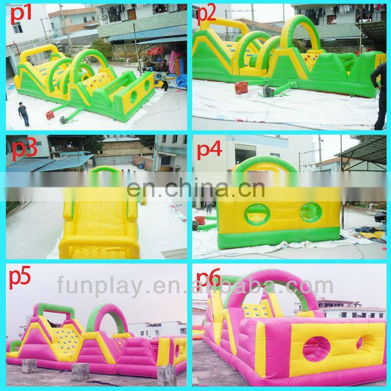 HI high quality giant inflatable obstacle course video for adults and kids