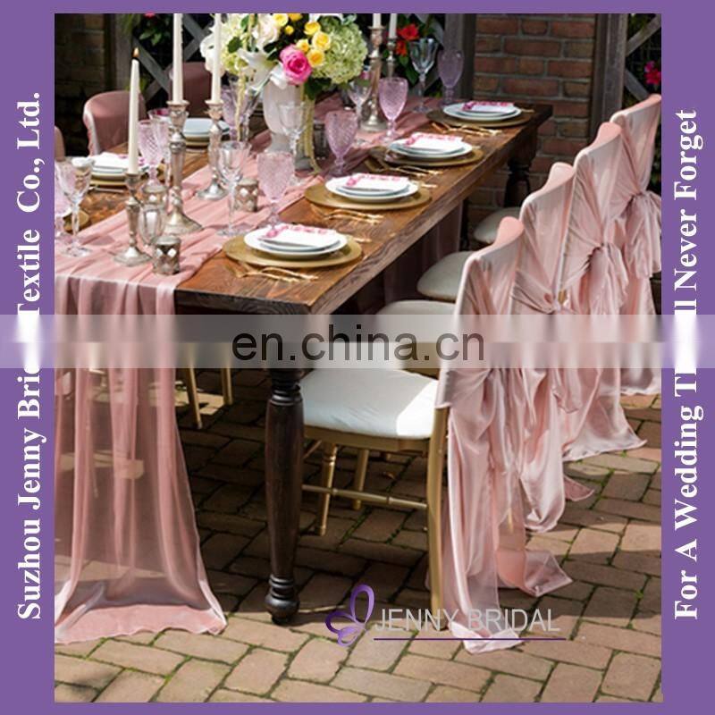 C407A new style chiffon chair covers tie back blush chair sashes