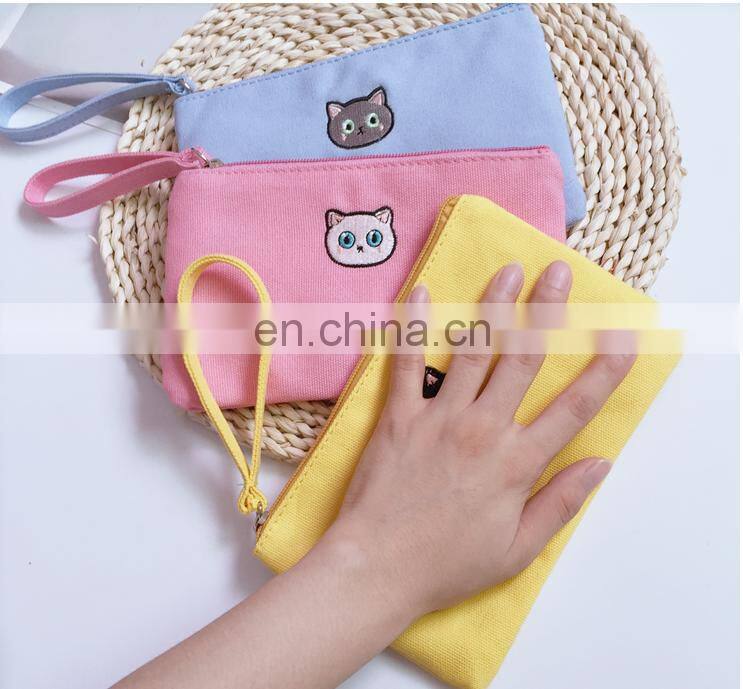 cheap custom canvas coin purse small buggy pouch cute card case for daily life