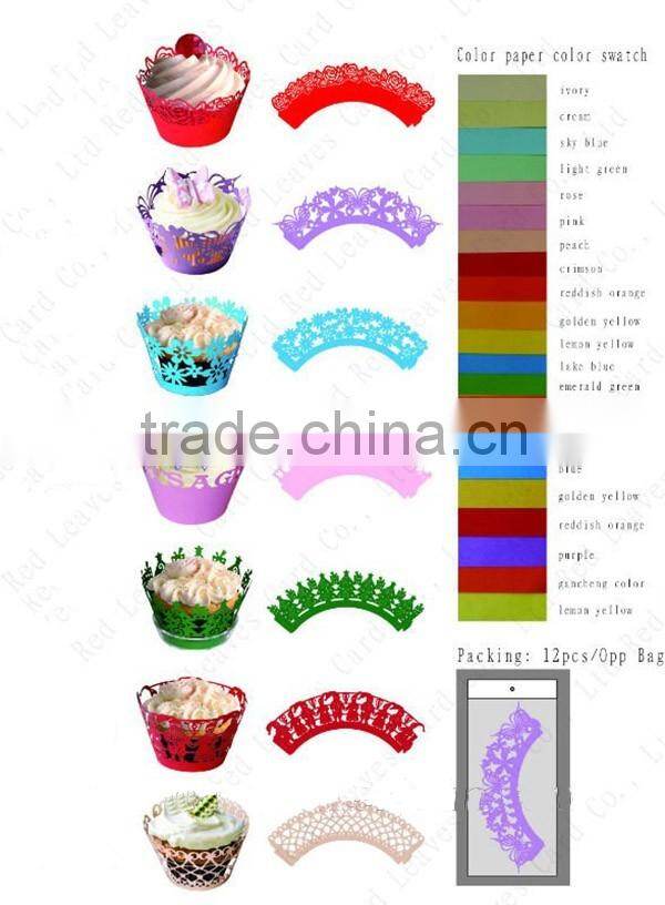 new hot elegant laser cut wedding decoration party paper cupcake wrapper,paper cup