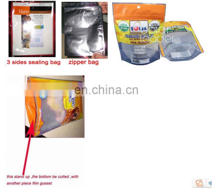 three sides sealing stand up and zipper bag making machine