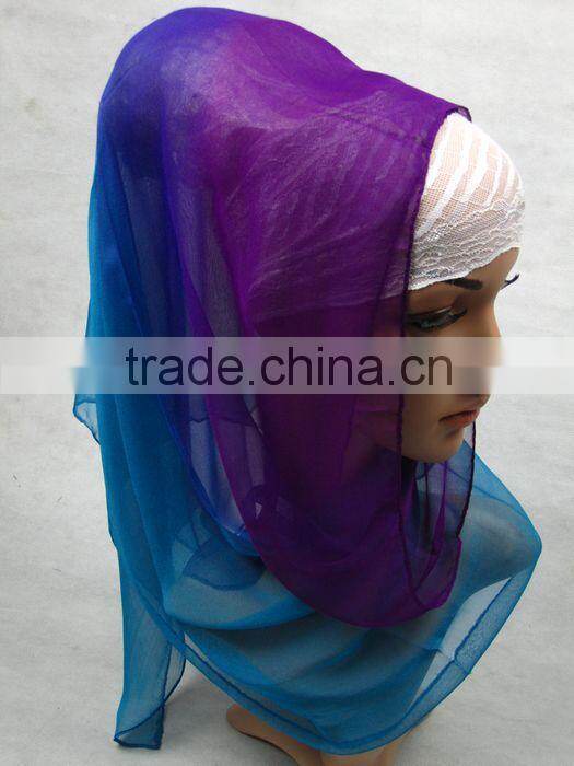 S587 printed silk Gradient newest islamic scarf