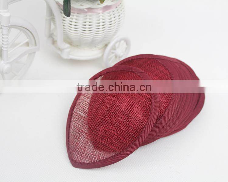 Wholesale Cerise Drop Sinamay Bridal Hat Hair Accessories Base