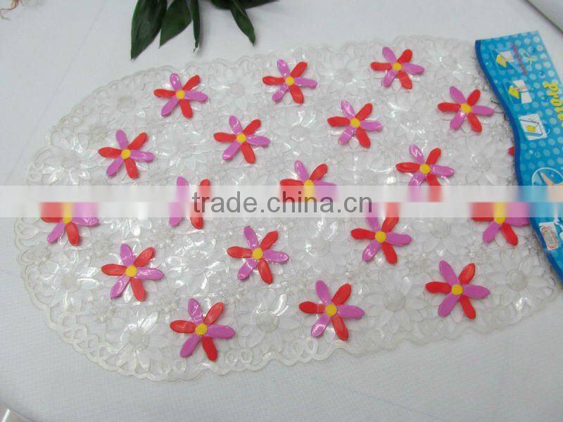 Oval shaped flower shaped pvc door mat