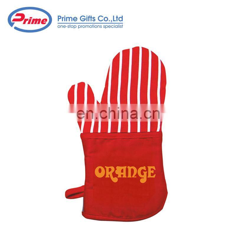 Multi Color Custom Printed Double Oven Mitt with Silicone Stripes