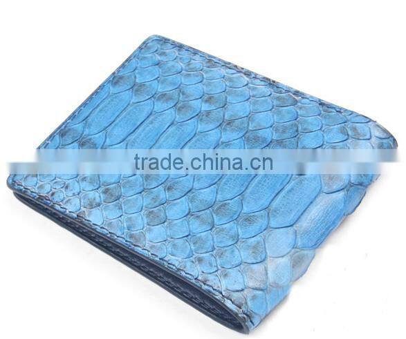 High Quality Turquoise color Unisex Genuine Real Python Skin leather Short Wallet for Women