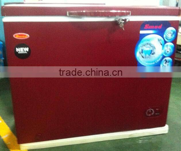 100L-420L tope open color chest freezer for ice cream