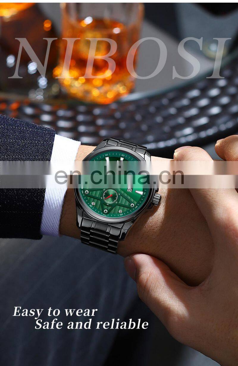 NIBOSI Fashion Luxury Men Watches Top Brand Luxury Quartz Wristwatch Sport Waterproof Chronograph Male Clock Relogio Masculino