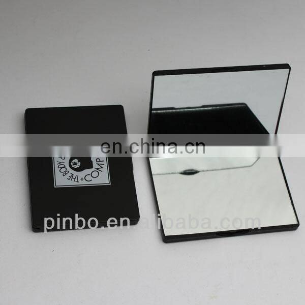 Double Sides Pocket Mirror Black Plastic Portable Makeup Mirror