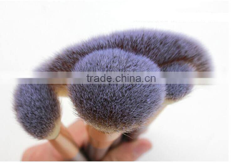 18pcs Face use beauty brush kit with nature long bamboo handle