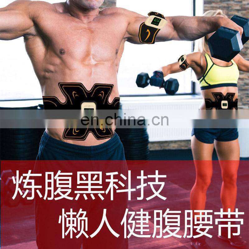 ABS Abdominal Muscle Trainer EMS Stimulator Toning Belt Smart Fit Training Set