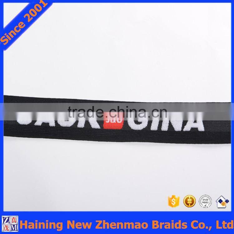 Wholesale name brand logo design jacquard color elastic strap