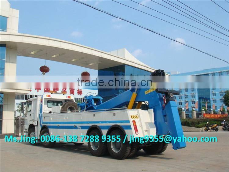 12 Wheels Heavy duty tow truck under lift wrecker truck 50-60 ton for sale