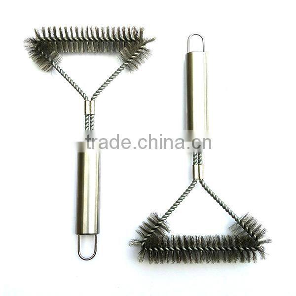New Amazon hot sell with stainless steek handle 12 inch bbq grill brush
