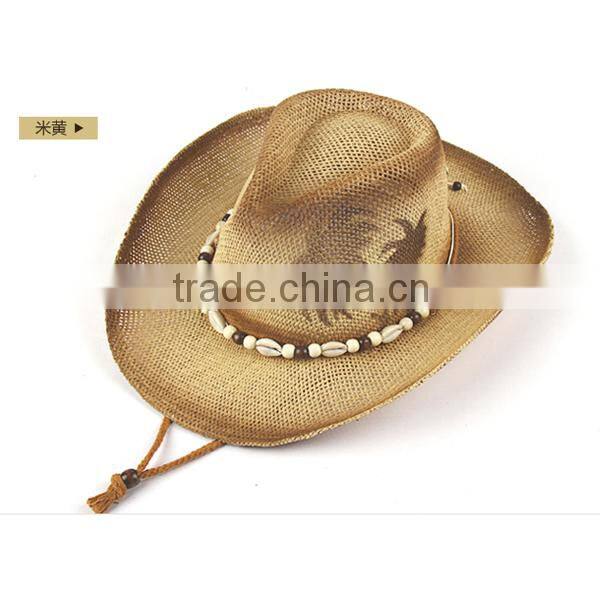 2015 Unisex Top quality mexican sombreros bulk straw cowboy hats mens Straw Beach Hat for sale