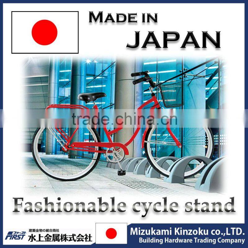 plastic display stand for bicycle made in Japan with excellent design to prevent from falling down by wind and contact