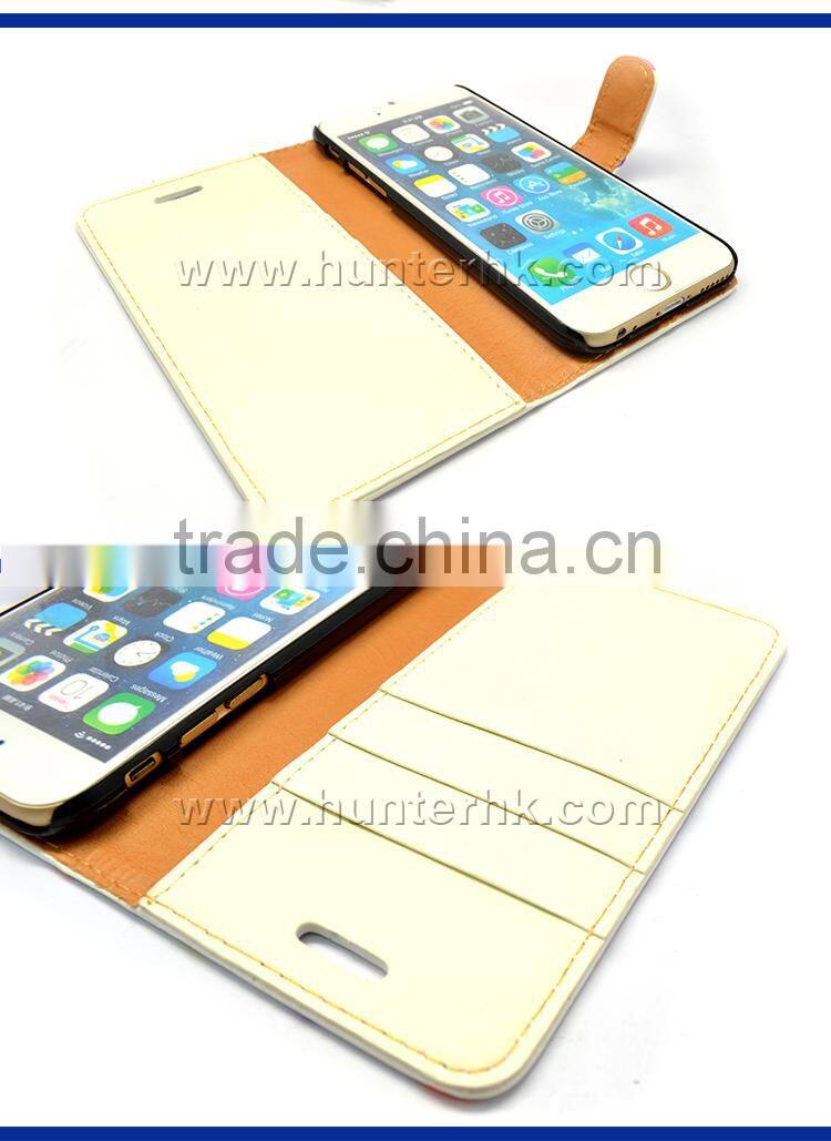 Printed Dot PU Leather Wallet Case For iphone6