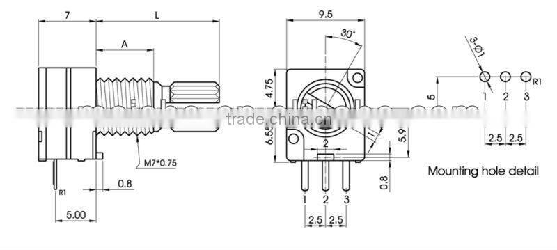 10K metal rotary carbon potentiometer