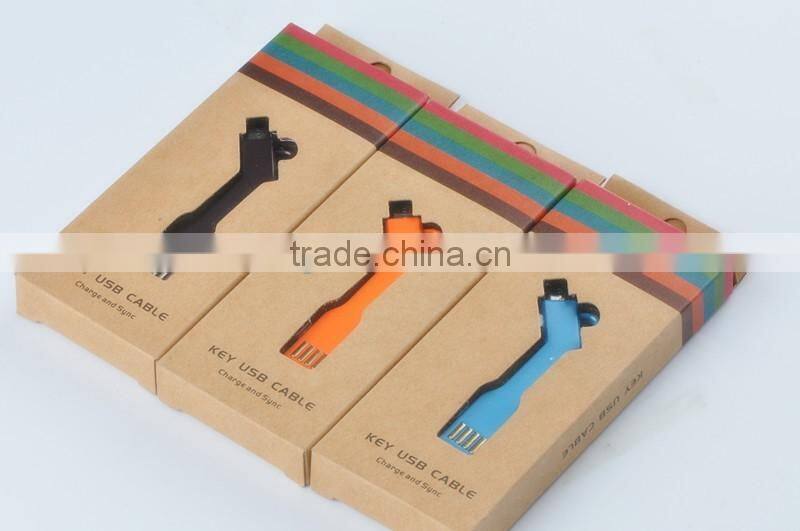 Top Selling Key Shape USB Cable Special Design Key Chain USB Data Charging Cable