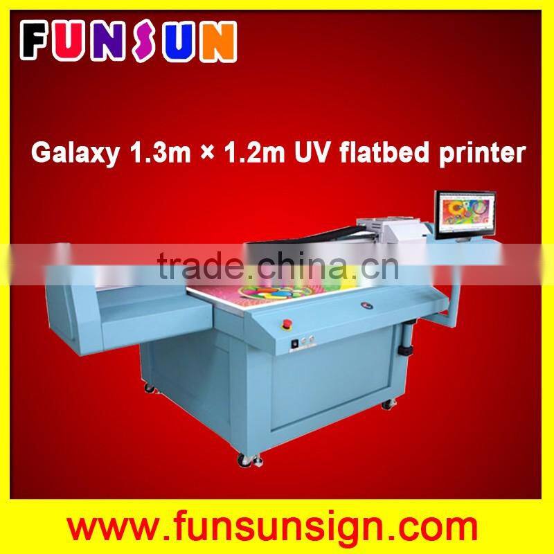 Galaxy UD-1312UFC 1.3x1.2m dx5 head wide format uv flatbed printer glass printing machine