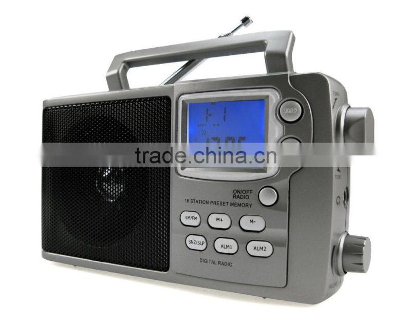 2015 Hot Sale Grey Compact AM FM Digital Tuning PLL Radio