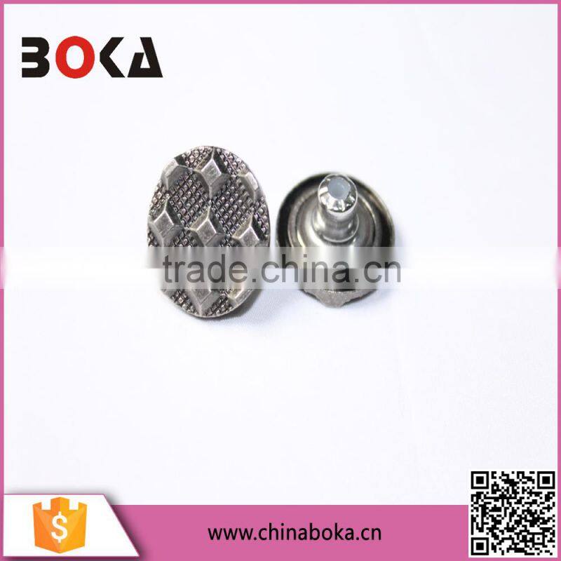 2015 wholesale custom made shank metal buttons sewing for coats, jeans button in yiwu factory