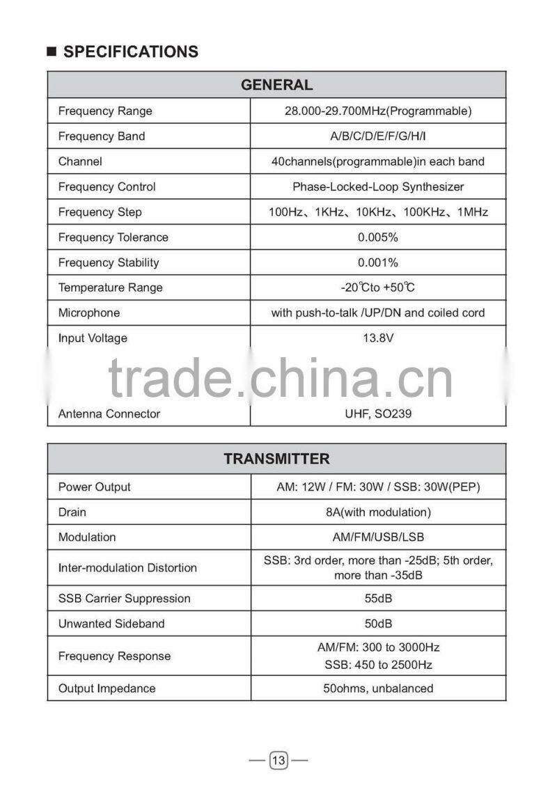 Hot sale Anytone AT-5555N 10 Meter CB Radio AM/FM/SSB