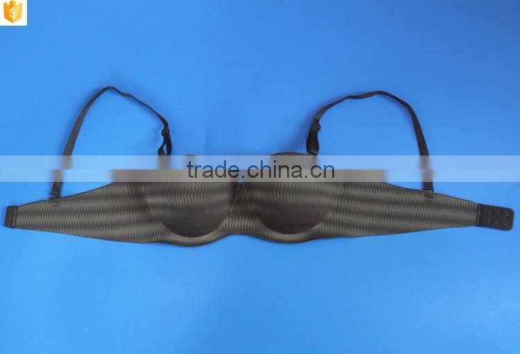 Fashionable gray curve line laser cut brassier