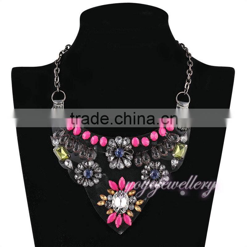 Bohemia design gold plated color stones choker fashion necklace