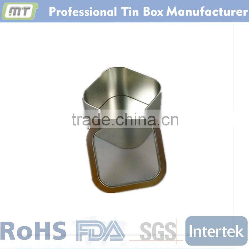 small metal square tin box with window top for gift package