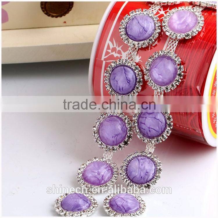 In stock High quality diy cup chain YIWU Wholesale Round rhinestone cup chain shining loose Rhinestone chain