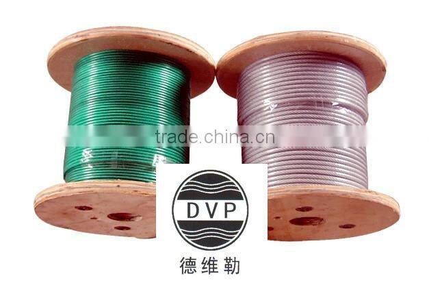6x7+FC-2mm/3mm galvanized steel wire rope with PVC coated