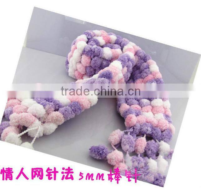 Hat Fashion ladder fancy yarn ball handknitting pom yarn