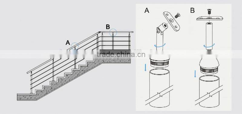 EC-05 High quality stairs stainless steel steel rod end cap