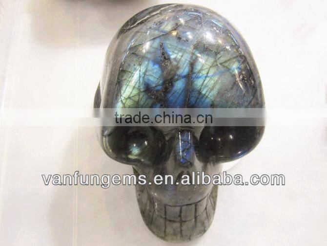 Wholesale Natural Labradorite Carving Skull