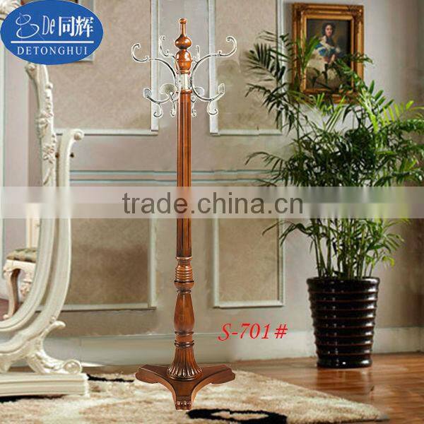 wooden clothes tree,2014 classical style rubber wood in redwood(S-701)