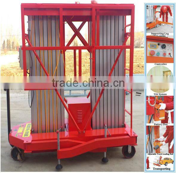 double mast aluminum lift,hydraulic lift elevator sale