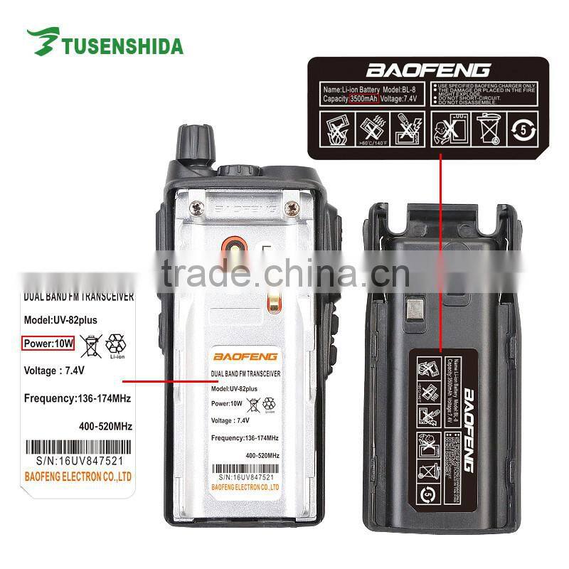 Dual Band fm Transceiver 10w 3500mah Baofeng BF-UV82plus Transceiver Radio