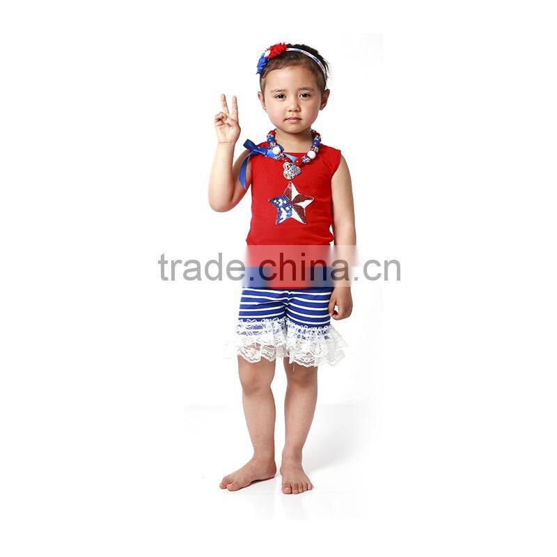 2016 Wholesale bulk sell 1-8 children kids OUTFITS cross printing pant unisex cool girls boutique clothes top sets
