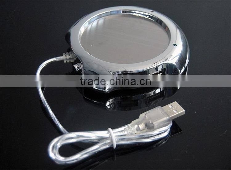 Electroplate shiny usb hub cup/mug warmer with usb hub
