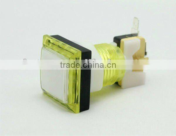 33mm green square sonic arcade game machine push button illuminated pushbutton switch with LED light