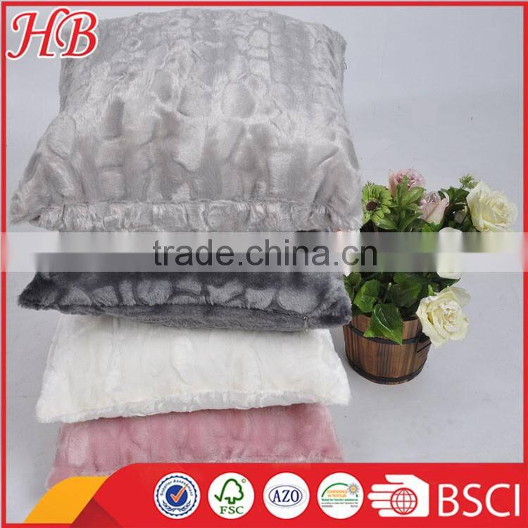 Blsck brushed PV fleece cushion, fashional PV fleece cushion with zipper, PV fleece cushion manufacturer