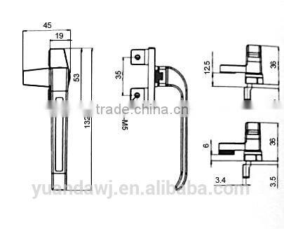 Aluminium Window Door Hardware,Casement Window Handle,Aluminium Handle