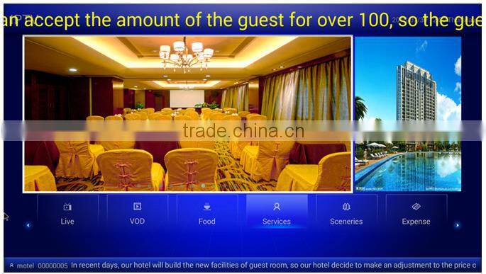 Low cost and Most Scalable Community/Enterprise/Hotel IPTV solution and system interfaces with PMS,BMS,CMS