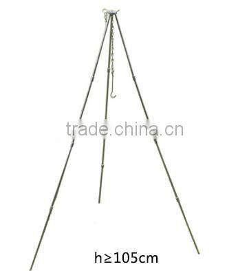 Ultra light outdoor three tripod, portable barbecue, camping tripod Pot Hanger