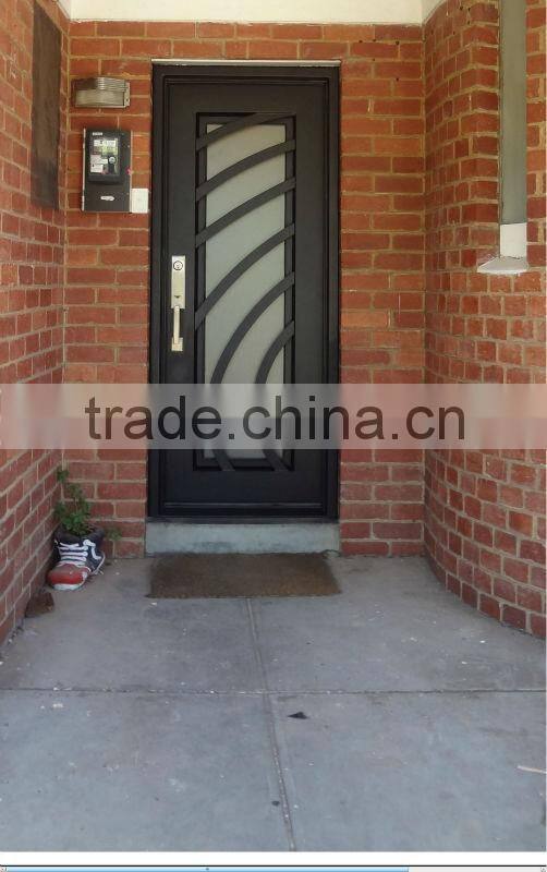 2013 Top-selling modern wrought iron double entry doors