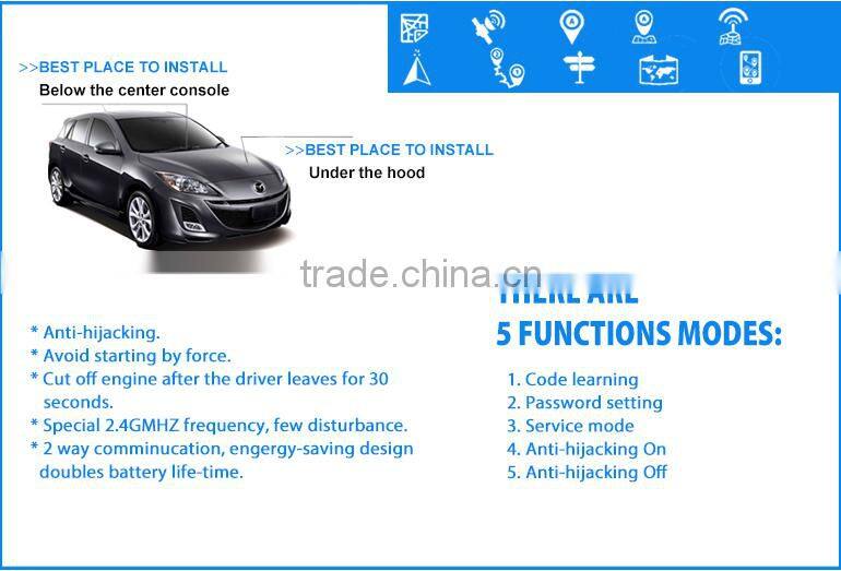 Hot sell Intelligent start car alarm immobilizer system
